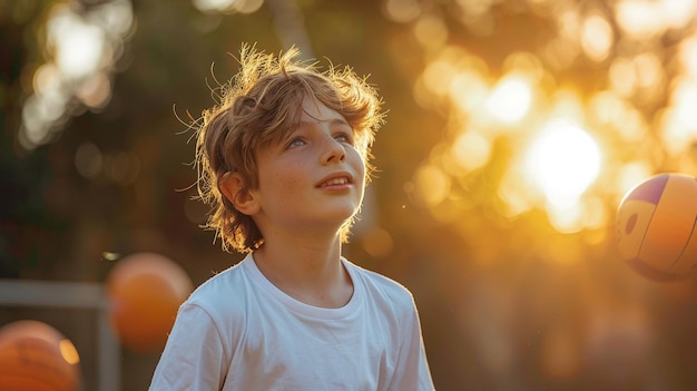 a boy with a white shirt that says quot happy quot on the front