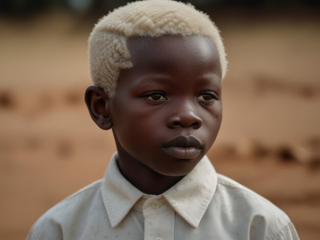 Photo a boy with a white shirt that says  the word  on the front