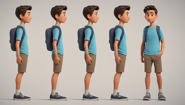 boys Character set for animation Young business man character for animated Creation people