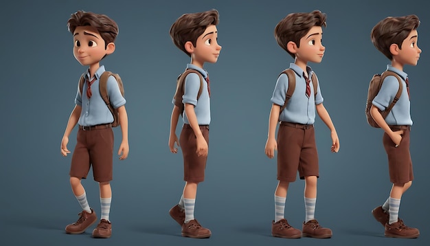 boys Character set for animation Young business man character for animated Creation people