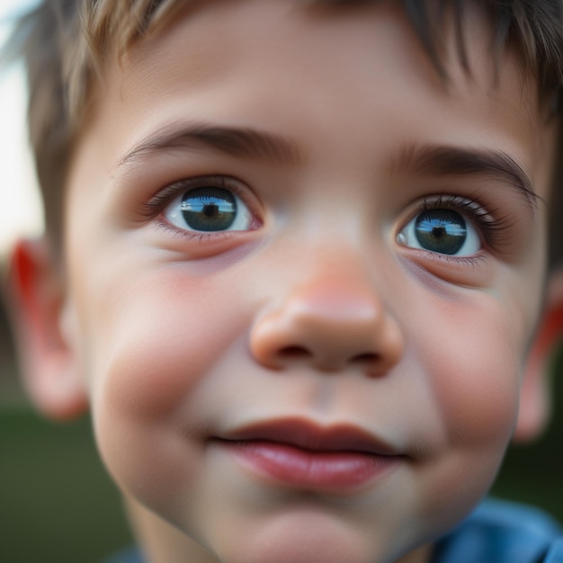 Boys face close up