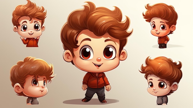 Boys with stylish and handsome hairstyles generated by AI