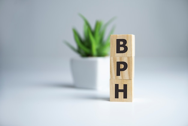 BPH Benign Prostatic Hyperplasia word on wooden cubes