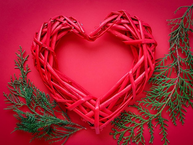 Braided red heart love valentines day february 14