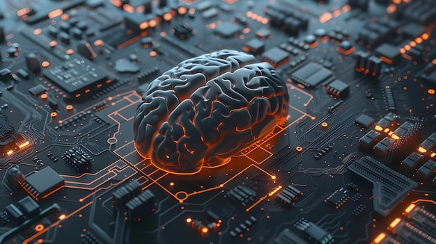 Brain Artificial Intelligence CPU Concept