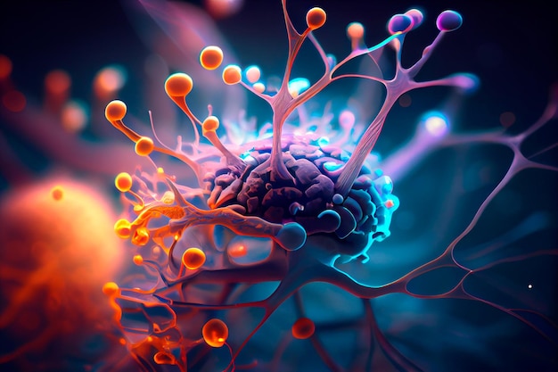 Brain cells are interconnected Generative AI