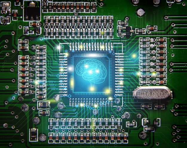 brain in electronic board