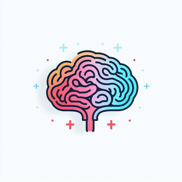 Photo brain icon intelligence and knowledge icon illustration art