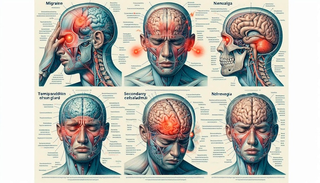 Photo the brain of a man with the brain labeled