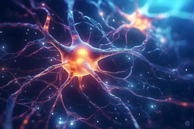 Brain neuron cells concept illustration