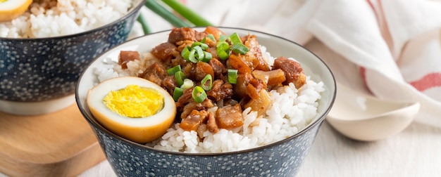 Braised meat over cooked rice famous and delicious street food in Taiwan