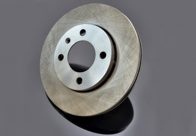 Brake disc on grey