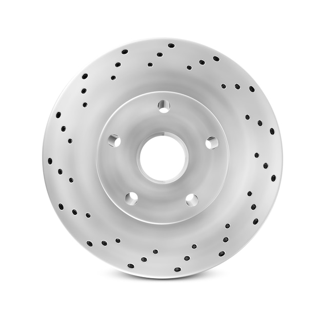 Photo brake disc isolated on white background