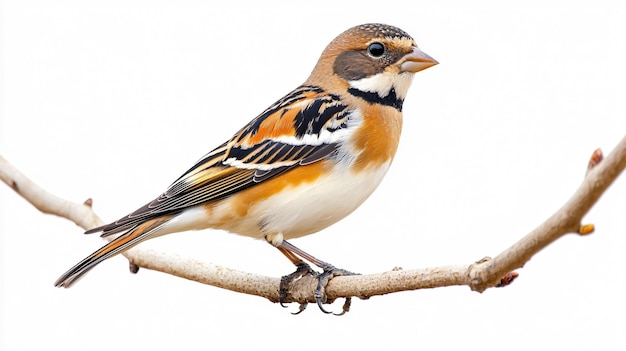 Brambling Bird Fringilla montifringilla Perching on a Branch