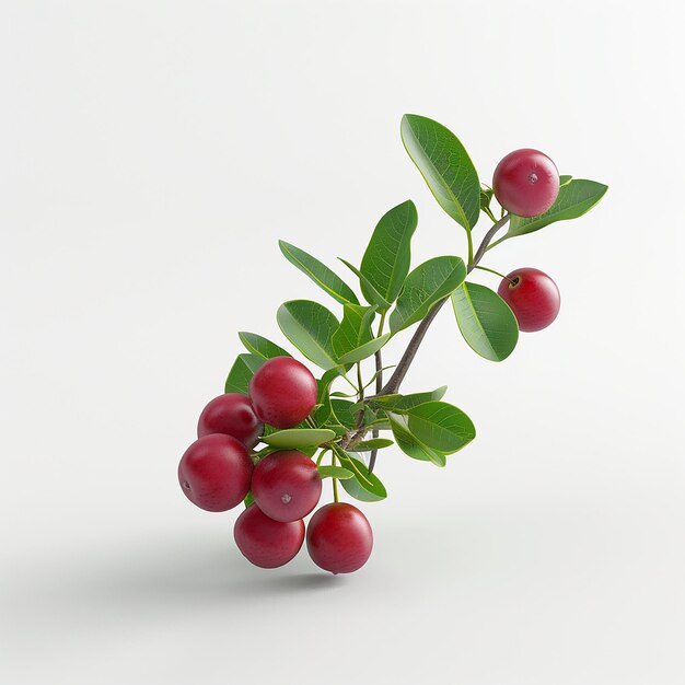 a branch of cherries with a green leaf that says cherry