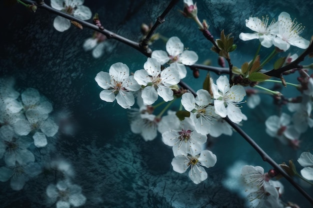 A branch of cherry blossoms with the word cherry on it