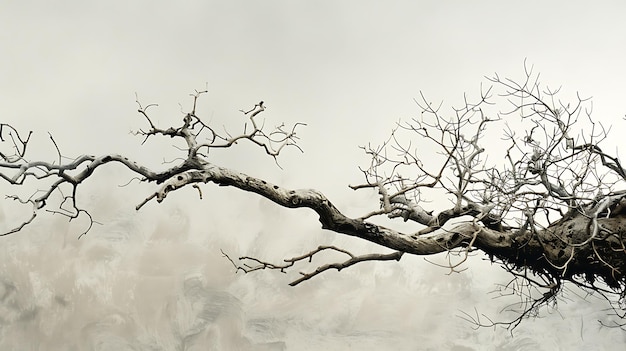 A Branch of a Dead Tree against a Cloudy Sky