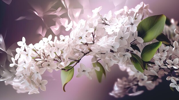 A branch of fresh blooming lilac generative AI