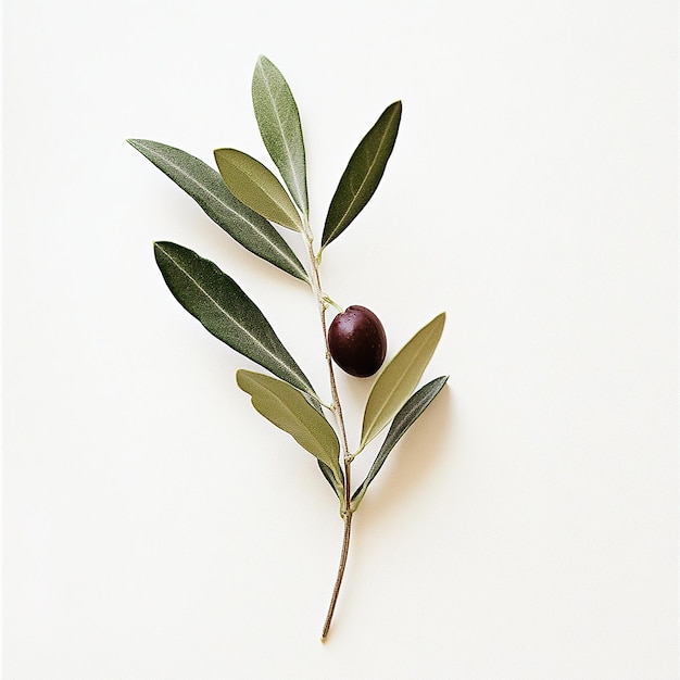 a branch of a olive tree with olives on it