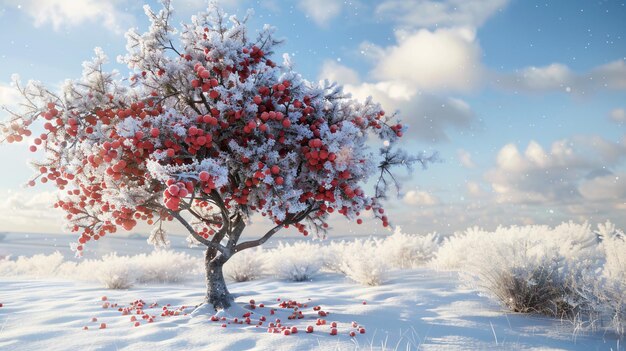 a branch of a tree covered in snow with the sun behind it