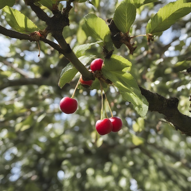 Photo a branch with berries that is called pomegranate