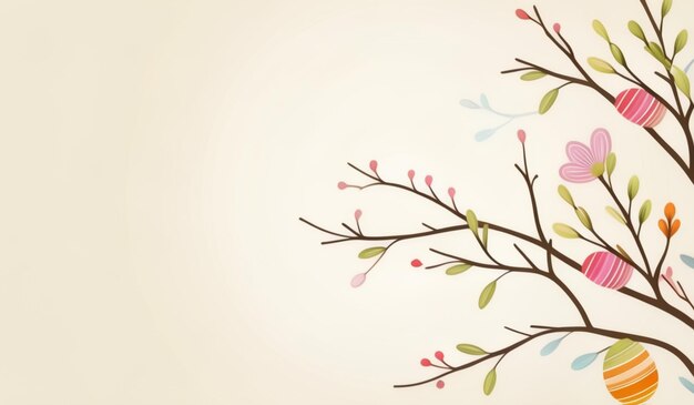 Photo a branch with flowers on it and the word  spring  on it