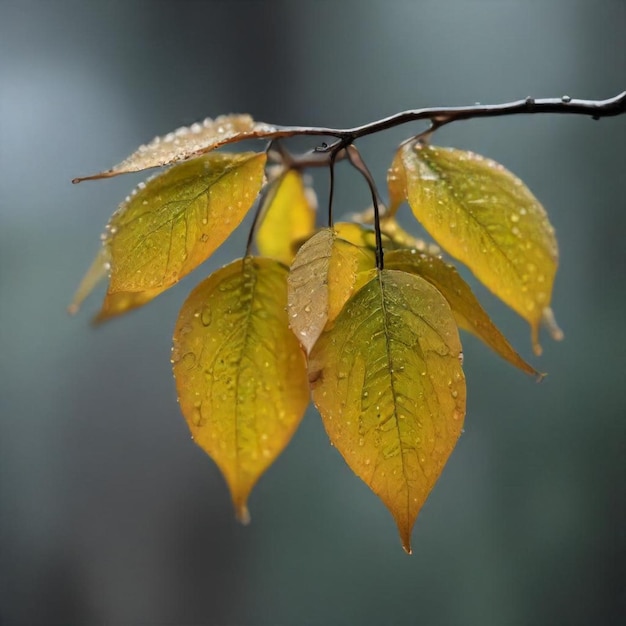 a branch with a leaf that has the word  on it