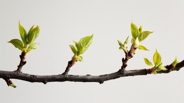 Photo a branch with leaves that have the word spring on it