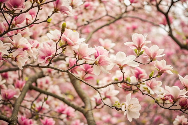 branches filled with blooming cherry blossoms apple blossoms magnolia flowers