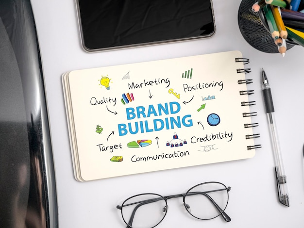 Brand Building Business Marketing Words Typography Concept