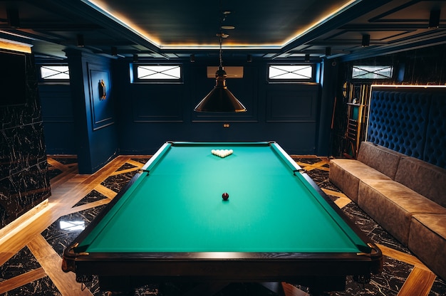 brand new and modern billiard room