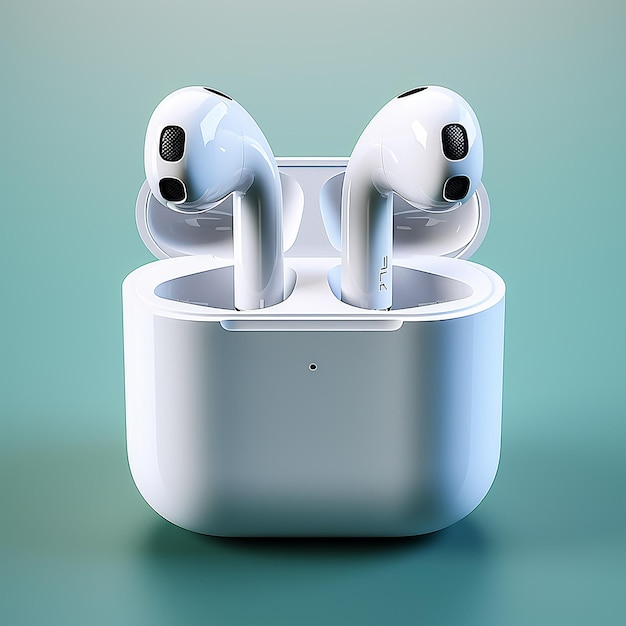 Brand New Realistic AirPods on White Background for Tech Enthusiasts