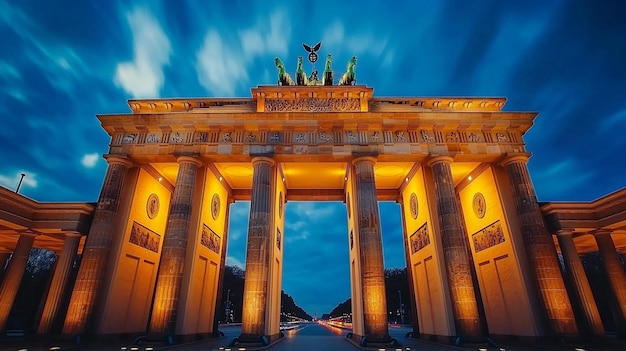 Photo brandenburg gate at sunset