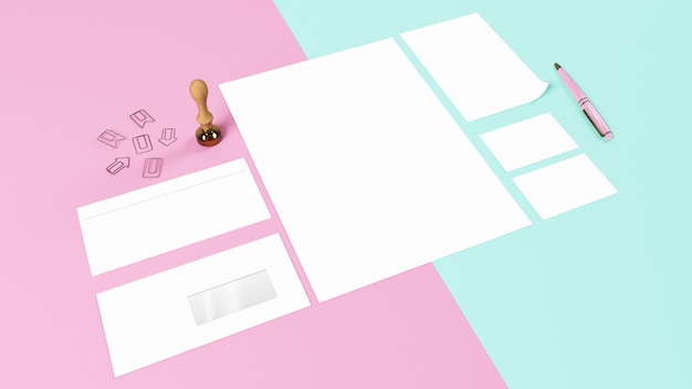 Branding Elements in Pink and Blue