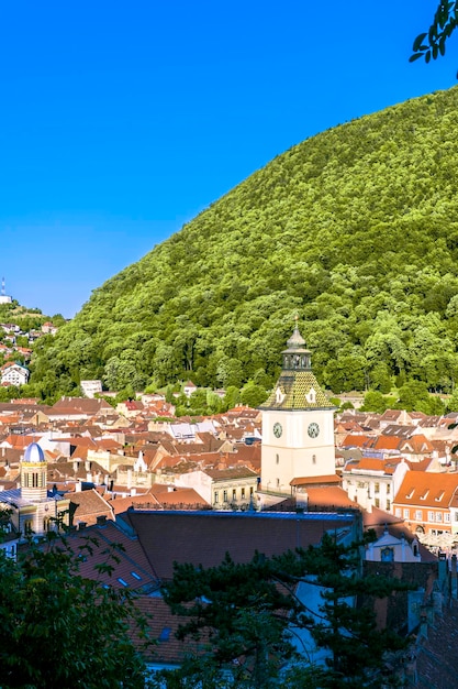 Brasov, Romania. The Black Church and Tampa mountain