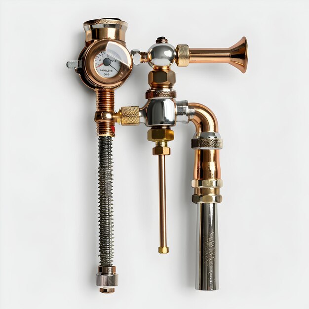 a brass faucet with the name r r