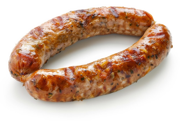 Bratwurst Sausage on White Background