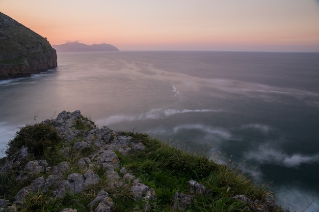 Brave coast from Cantabria next to the towns of Sonabia, Oriñon and Islares, at Spain. 