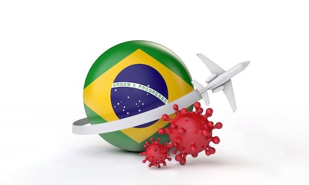 Brazil cononavirus outbreak travel concept d rendering