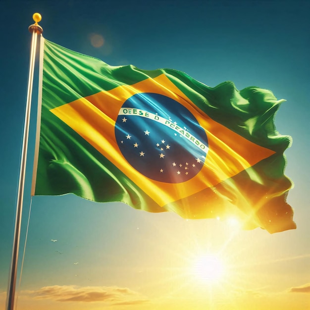 Brazil Flag Beautifully Waving