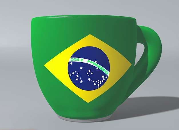 Brazil flag on cup