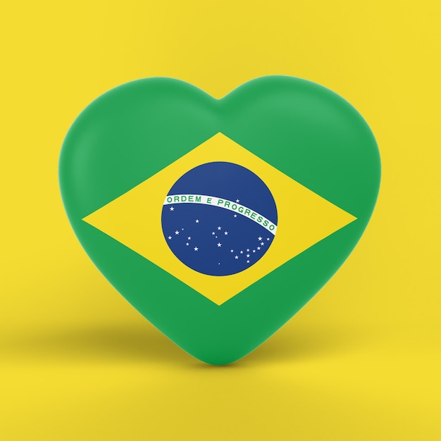 Brazil Flag Heart