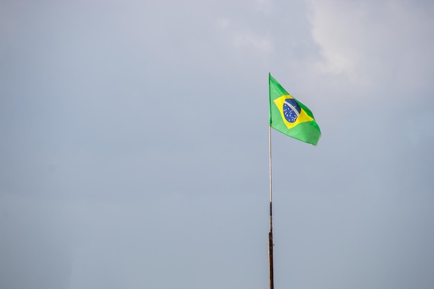 Brazil flag outdoors in rio de janeiro Brazil