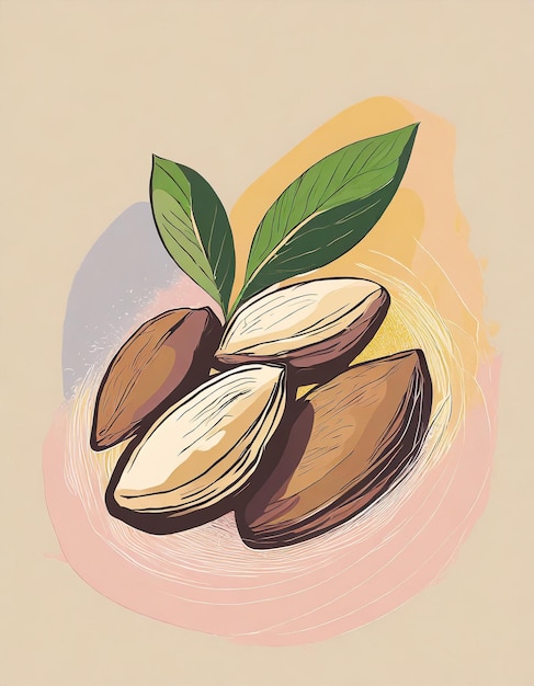 Brazil nut tree illustration