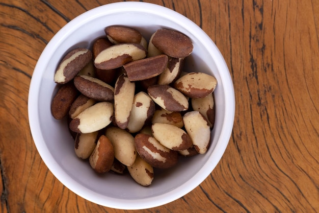 Brazil nuts Brazilian chestnut top view