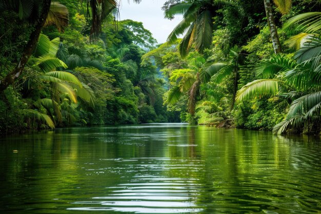 Photo brazil rainforest amazon jungle in costa rica with beautiful canopy background