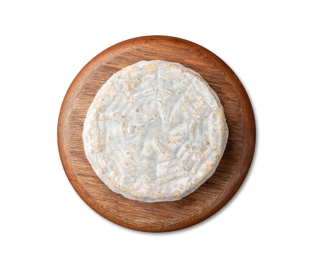 Brazilian artisan Bofete blue cheese isolated over white background