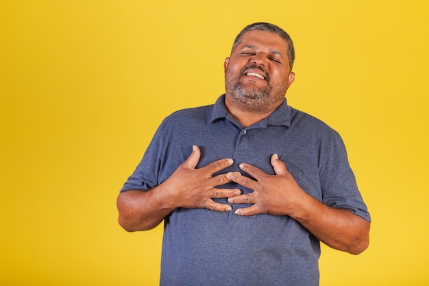 Brazilian black man adult with heart pain heart attack