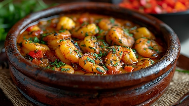 Brazilian Bob de Camaro shrimp stew in a traditional pot