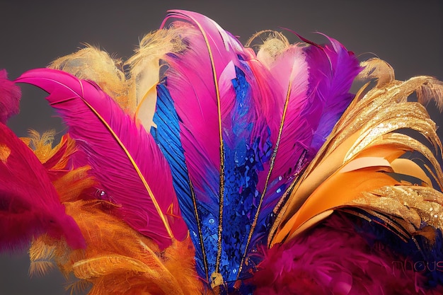 Brazilian carnival music festival carnival masks feathers AI